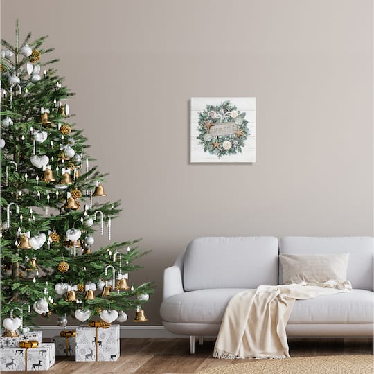 Stupell Industries Sea Life Holiday Peace Wreath Canvas Wall Art